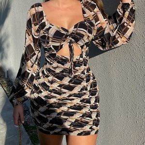 Faith Ruched Mini Dress - Black/combo